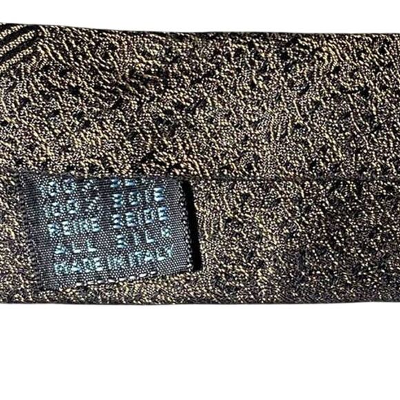 Vintage Anselmo Dionisio Silk Tie Necktie Metallic Bronze Copper Geometric Italy - Picture 5 of 8